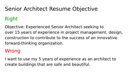 Top 16 Senior Architect Resume Objective Examples