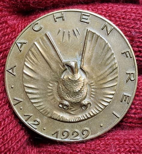 Aachen Deutschland Weimarer Republik Germany Bronzemedaille 1929 A D