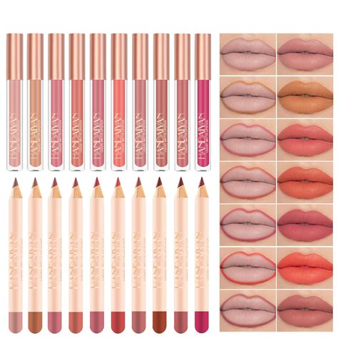 Juego de delineador de labios y lápiz labial líquido mate 12 colores de