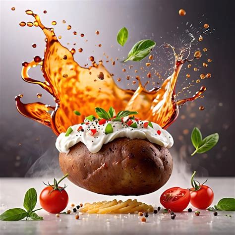 Premium AI Image Hot Baked Potato With Toppings