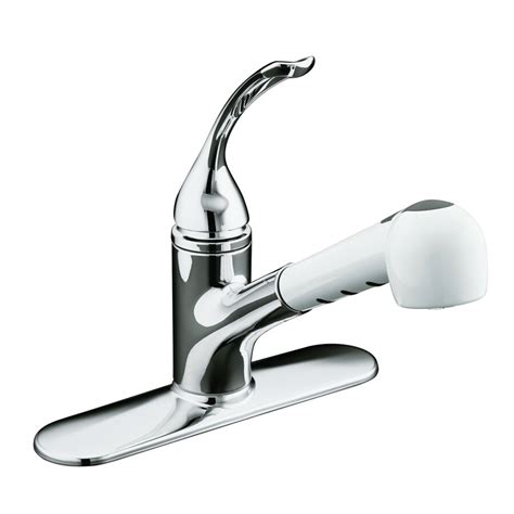 KOHLER Coralais Polished Chrome 1 Handle Deck Mount Pull Out Kitchen