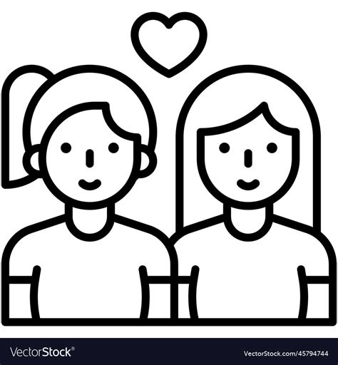 Gay Couple Icon Valentines Day Related Royalty Free Vector