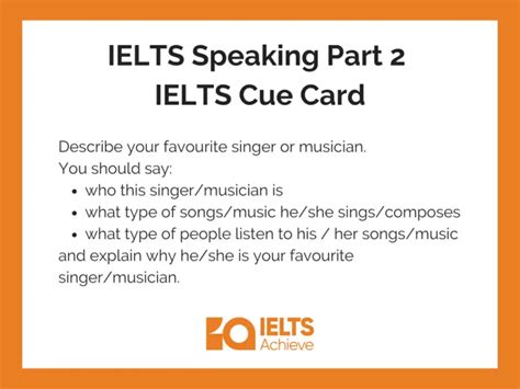 Describe Your Favourite Singer Or Musician Ielts Speaking Part