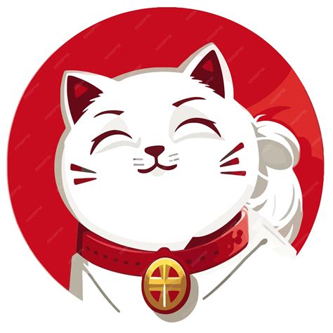 Premium Vector | Lucy cat gold coins illustration