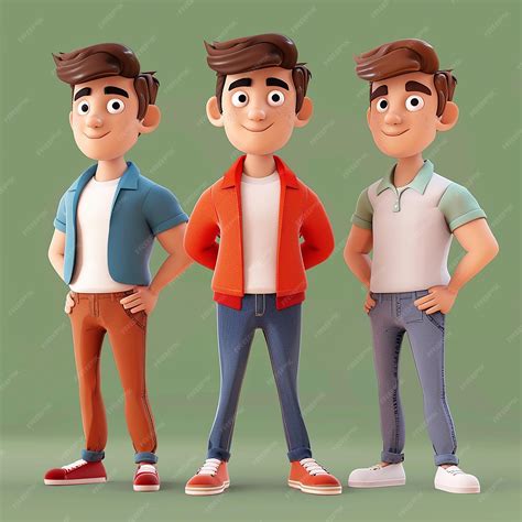 Three characters of three different characters including one with a red ...