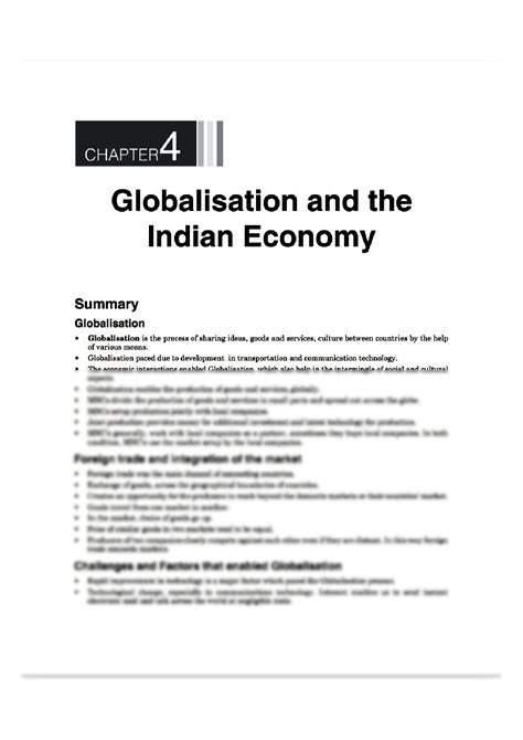 Globalisation And The Indian Economy Class 10th Notes 10