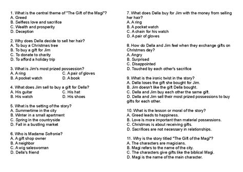 The Gift Of The Magi Questions And Answers