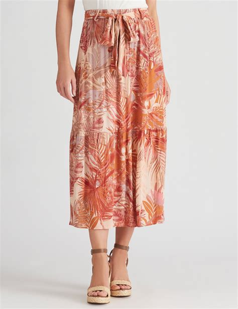 Katies Woven Belted Midi Skirt Ezibuy Australia
