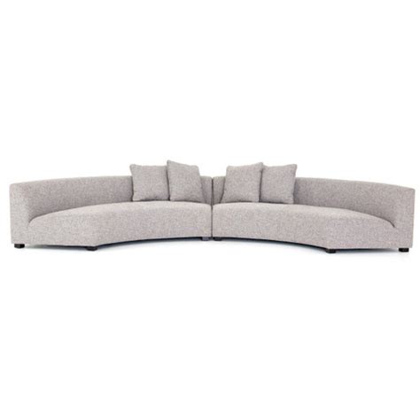 Liam Modern Grey 2 Piece Curved Sectional Sofa | Zin Home