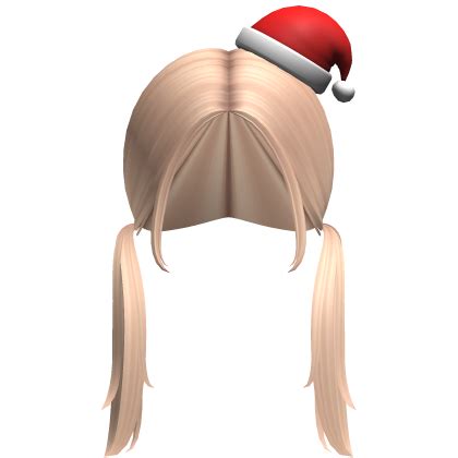 School Girl Pigtails With Santa Hat In Blonde Roblox