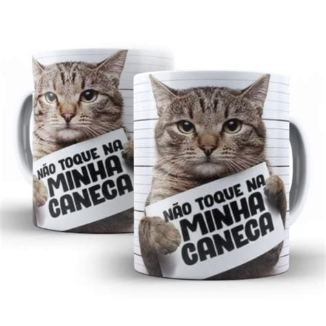 Caneca Gato Não Toque na Minha Caneca Personalizada de Porcelana Pet