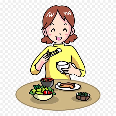 woman eat meal clipart cartoon png   pinclipart