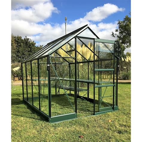 6 X 6 Premier Low Threshold Green Metal Frame Greenhouse | ShedsFirst