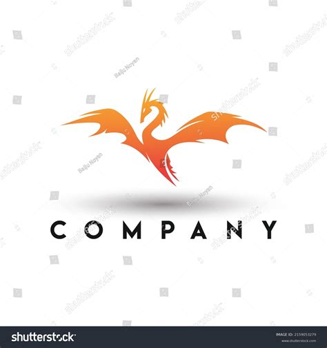 Dragon Tattoo Logo Dragon Crest Wings Stock Vector Royalty Free