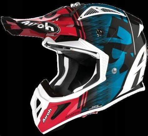 Kask Motocyklowy Kask Airoh Aviator Ace Kybon Blue Red Gloss S Opinie