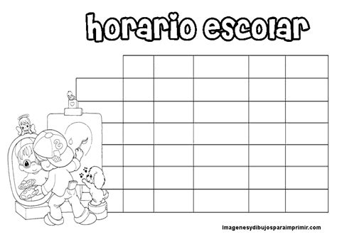 Horario Escolar Para Colorear