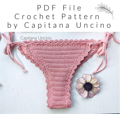 Pdf File For Crochet PATTERN Marina Crochet Brazilian Bikini Bottom With Side Ties Sizes XS S