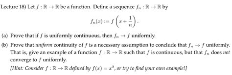 Solved Lecture 18 Let F R → R Be A Function Define A