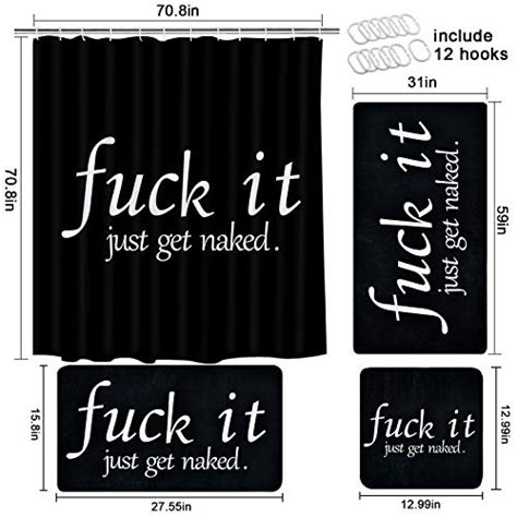 Get Naked Shower Curtain Set Includes Extra Large Bath Towel Absorbent Hand Towels Soft