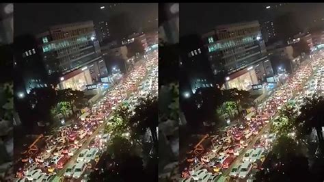 Tamil Nadu Heavy Rainfall Causes Traffic Jam At Chennais Mount Road