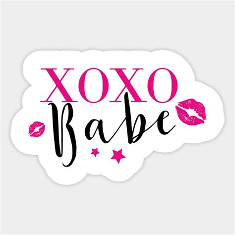 Xoxo Babe Sticker Xoxo Babe With Lipstick And Stars Design
