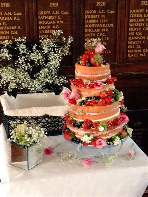 Rustic Naked Cake With Fresh Seasonal Berries Wedding Cakes Naked