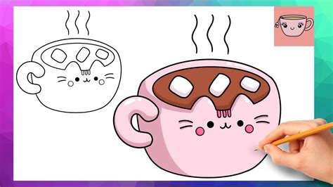 How To Draw Pusheen Cat Hot Cocoa Cute Easy Step By Step Drawing Tutorial Youtube