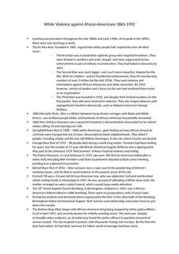 OCR A Level History Civil Rights Revision Notes | Teaching Resources