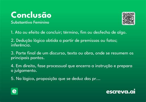 Em Conclusão Sinonimo - Conclusão - Significado e Sinônimo - escreva.ai