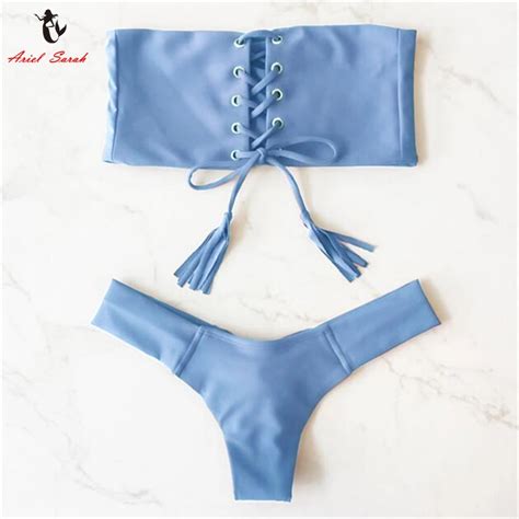 Ariel Sarah 2019 Bikini Set Sexy Bathing Suit Swimwear Swimsuit Women Chest Bandage Bikini Off