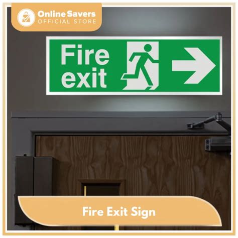 Online Savers Fire Exit Sign Stickers Reflective Sticker Lighted Arrow