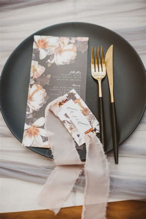 Dramatic Feminine Black Blush And Nude Wedding Ideas