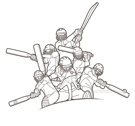 Outline Cricket Player Sport Action 2404516 Vector Art at Vecteezy