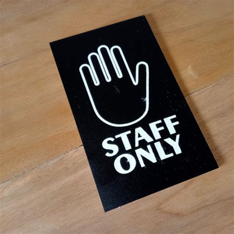 Jual Signage Staff Only Sign Board Staff Only Akrilik Tempel Kab