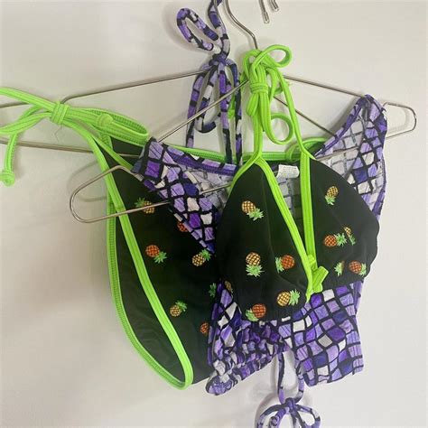 Favorite 90s Deadstock Pineapple Bikini By Hang Ten Depop