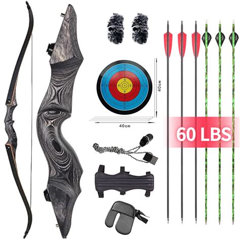 BLACKHUNTER Recurve Bow Set 20-60LBS for Adult Outdoor Hunting Beginner ...