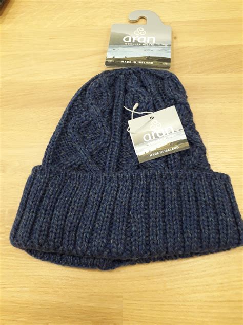 Aran Woollen Mills Aran Hat In Ink The Old Byre Showroom