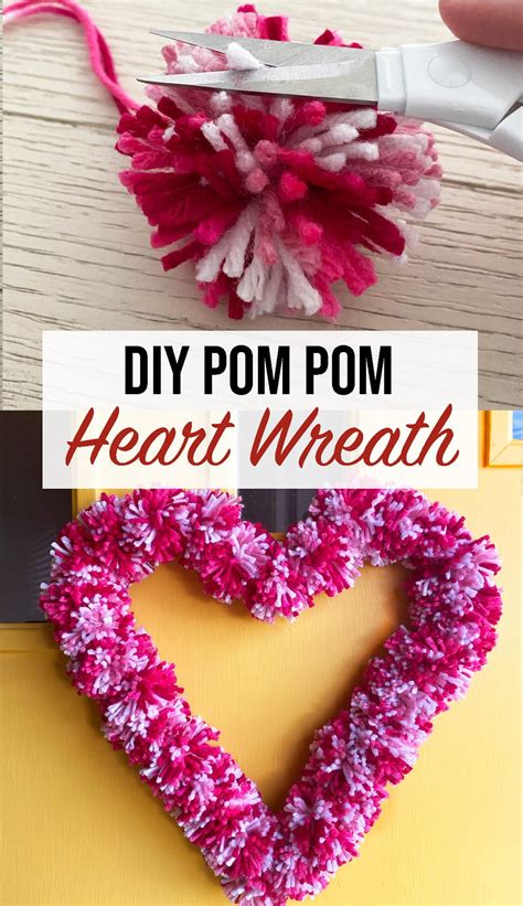 Pom Pom Heart Wreath Weekend Craft