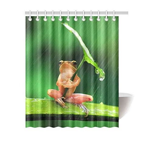 Mohome Funny Frog Shower Curtain Waterproof Polyester Fabric Shower