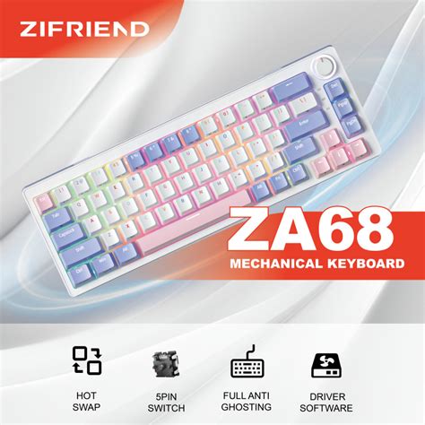 Zifriend Za Bluetooth Mechanical Keyboard Custom For Gamer Rgb Hot Swap Wireless Mini