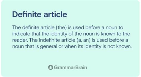 Understanding The Indefinite Article Definition Examples How To Use