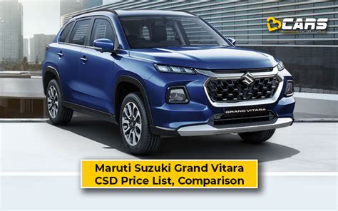 Maruti Suzuki Grand Vitara Csd Price List — Comparison W Ex Showroom