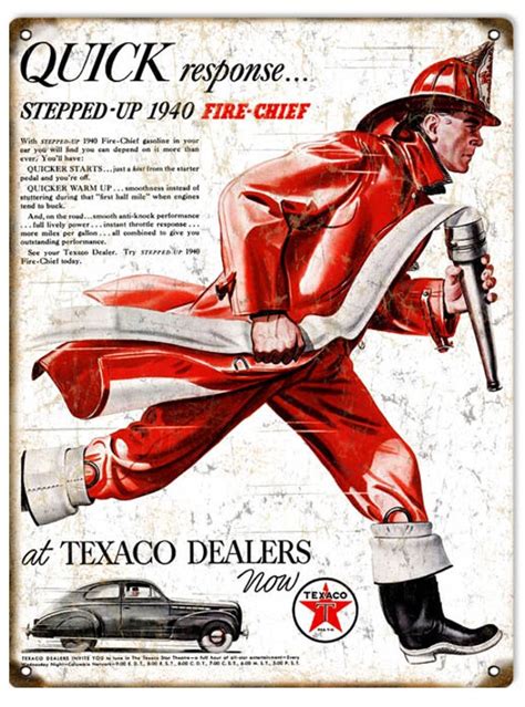 Texaco Fire Chief Metal Sign 9 X 12 Inches USA Made Vintage Etsy