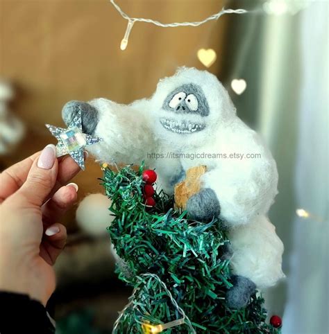 Christmas Tree Topper Abominable Snowman Vintage Christmas Ornament