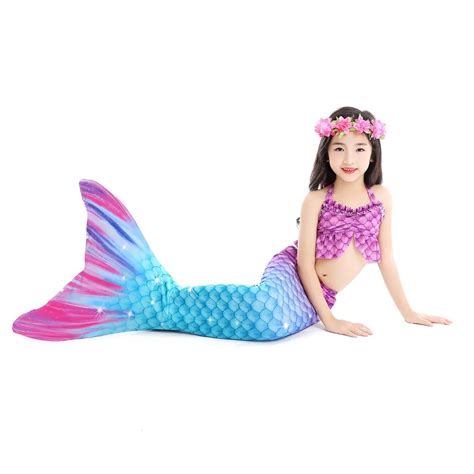 Mermaid Bikini Swimsuit With Flipper Monofin Costume KawaiiMerch
