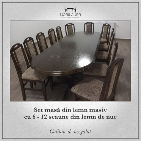 set  lemn masiv nuc cu  scaune lemn nuc mobilauer calitate de