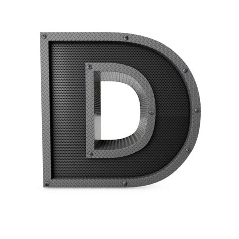 Premium Photo | Letter d industrial metal type d rendering
