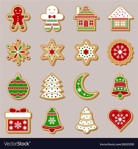 Gingerbread Icon For Use As Material In Christmas Vector Image