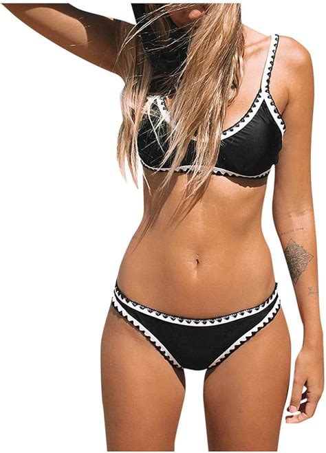 Happysdh Bikini De Dos Piezas Para Mujer Con Tirantes Bikini Dividido Con Cintura Baja