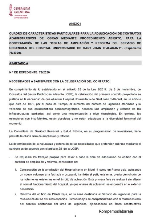 SANIDAD LICITA LAS OBRAS PARA LA REFORMA Y AMPLIACION DEL SERVICIO DE